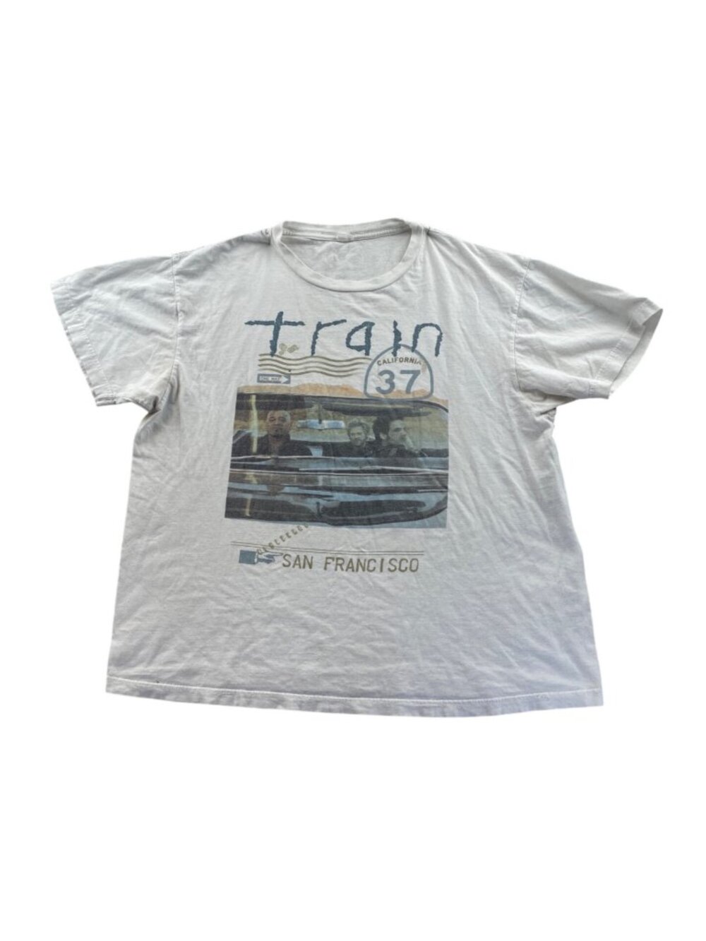 Train 2012 Summer Tour California 37 Band T-Shirt Size XL White Short Sleeve Top